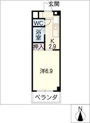 ファインタウン杉(1K/1階)の間取り写真