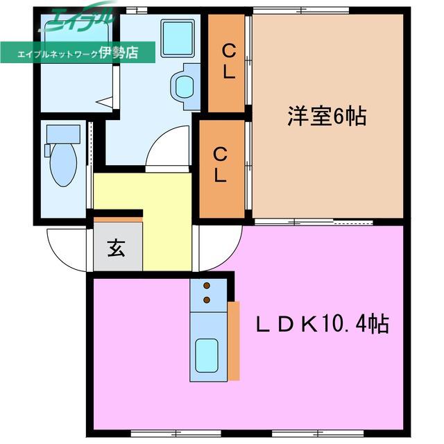 グランディール古市(1LDK/1階)の間取り写真