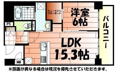 MYS CASETTE KOKURA(1LDK/8階)の間取り写真