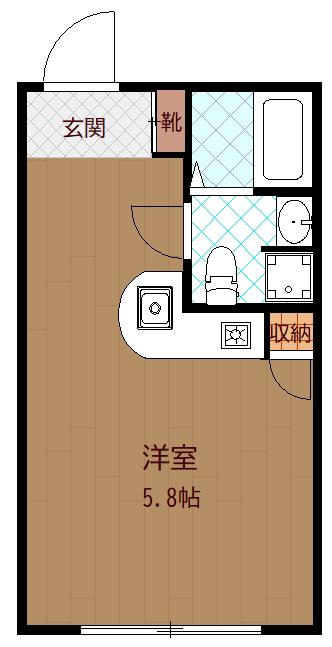 MAISON DE CIEL V(ワンルーム/2階)の間取り写真