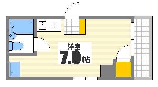 アメニティ住吉(ワンルーム/2階)の間取り写真