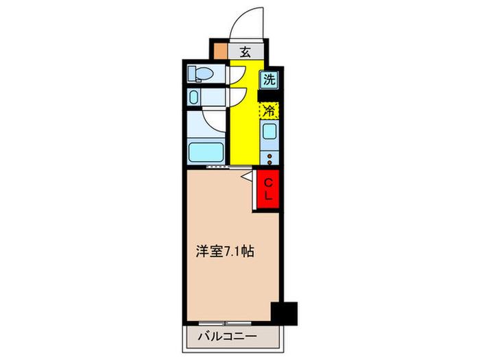 リビオメゾン日本橋浜町公園(ワンルーム/9階)の間取り写真