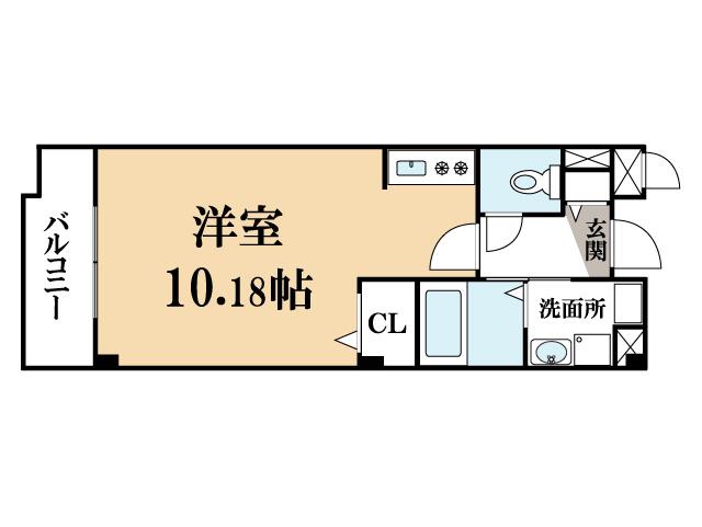 アベニュー(1K/2階)の間取り写真