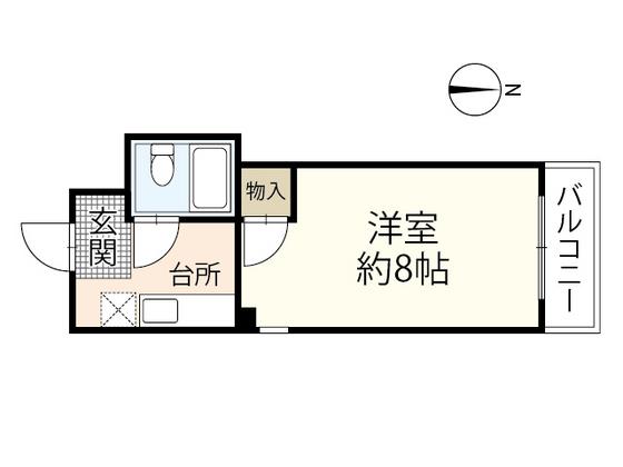 佐伯ビル(1K/3階)の間取り写真