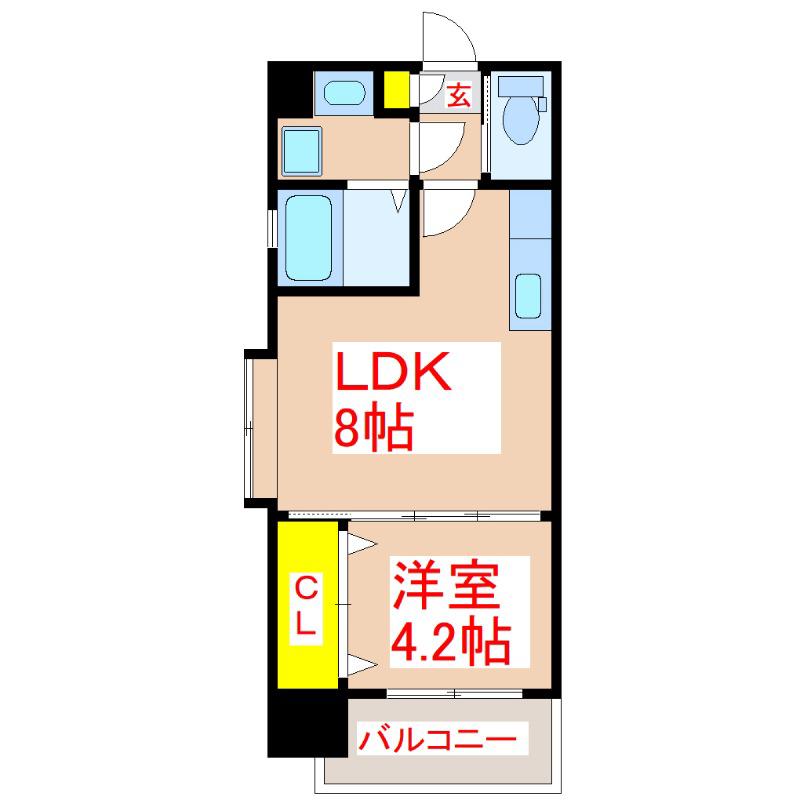 POLARIS(1LDK/5階)の間取り写真