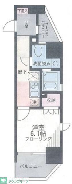 ザ・パーククロス藤沢(1K/12階)の間取り写真