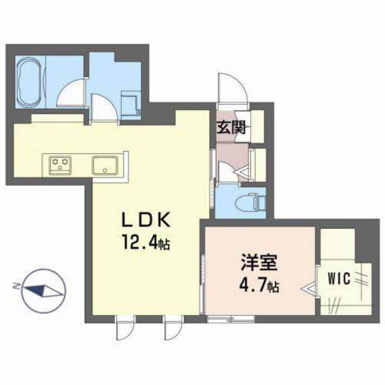 リ・カーサ(1LDK/1階)の間取り写真