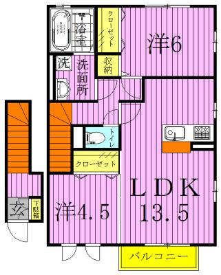 ガーデンパークみずき(2LDK/2階)の間取り写真
