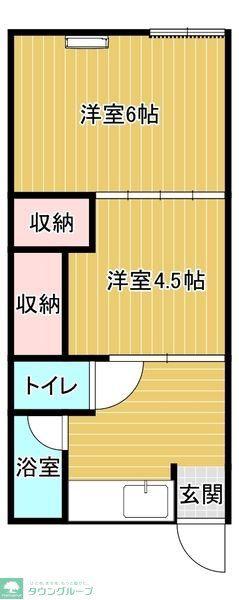 プラザ鶴見(2K/2階)の間取り写真