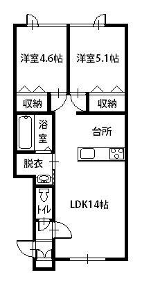 CLAIREVI(2LDK/1階)の間取り写真