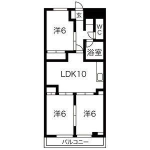 コーニッシュ西中島(3LDK/7階)の間取り写真