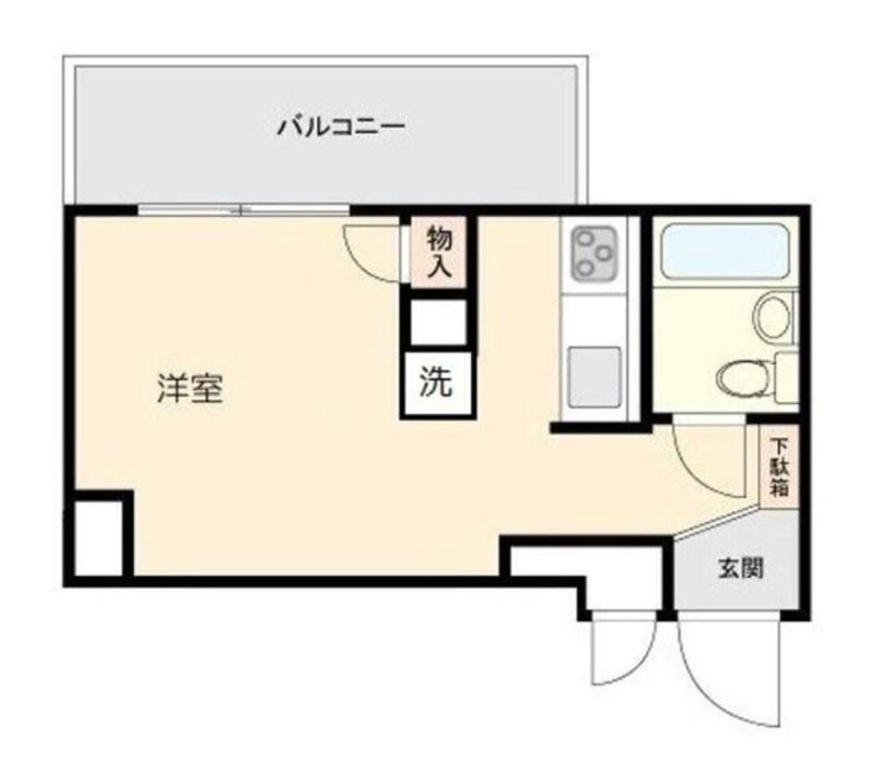 ハイツ赤坂(ワンルーム/6階)の間取り写真