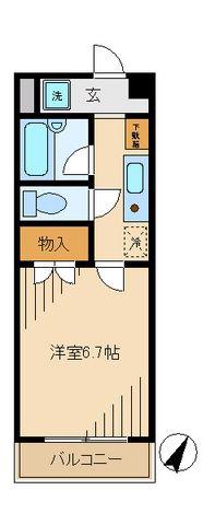 ソレイユ聖蹟桜ケ丘(1K/3階)の間取り写真