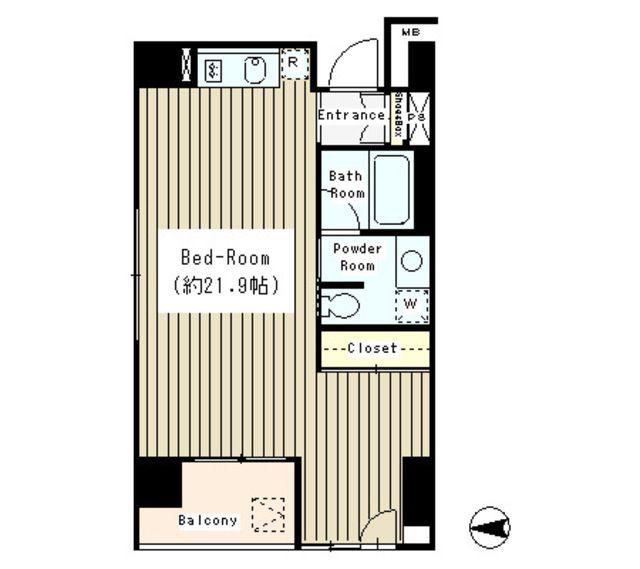 LA・RES西麻布(ワンルーム/3階)の間取り写真