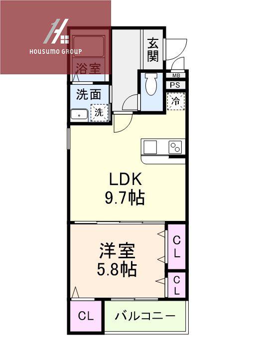 ヴェルメゾン南郷(1LDK/1階)の間取り写真