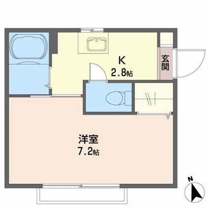 ハイネス十日町(1K/2階)の間取り写真