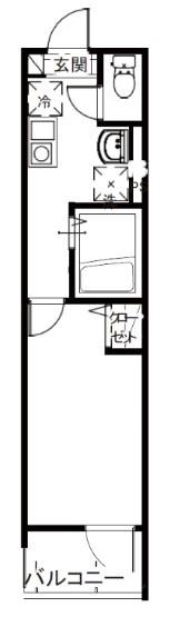 メルディア千住元町(1K/1階)の間取り写真