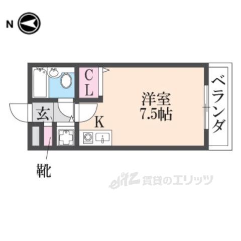 RIO花屋敷(ワンルーム/2階)の間取り写真