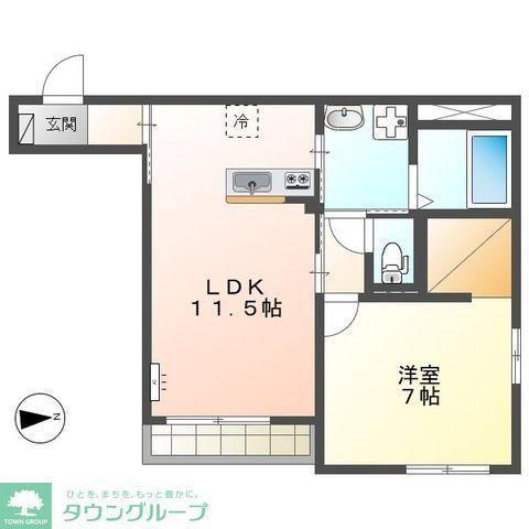 鶴見区下末吉マンション(1LDK/3階)の間取り写真