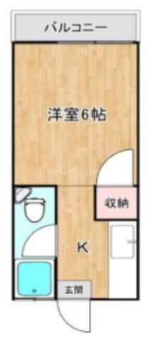 コーポ愛(1K/2階)の間取り写真