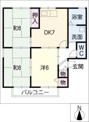 トゥインクルコート畔(3DK/2階)の間取り写真