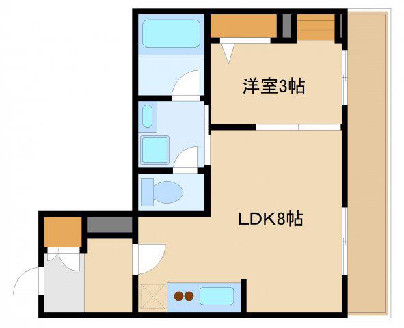 WELL EXCELLENT(1LDK/3階)の間取り写真