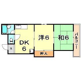共親ビル(2DK/2階)の間取り写真