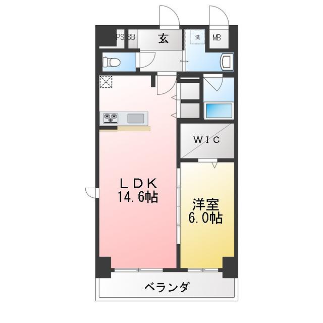 ルミナス溝の口(1LDK/5階)の間取り写真