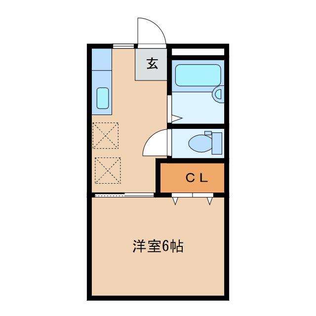 サンシティ色川(1K/1階)の間取り写真