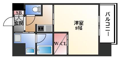CELESTATION(1K/6階)の間取り写真