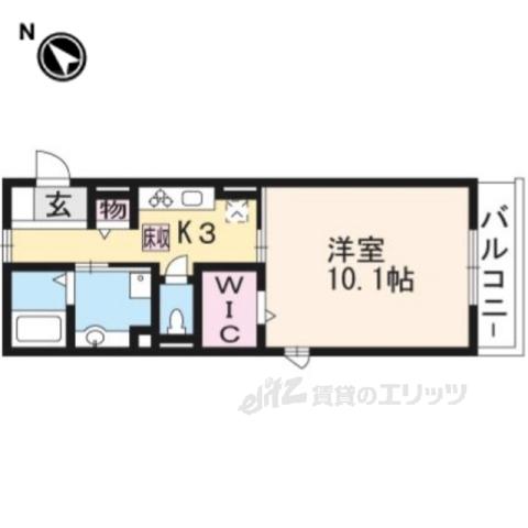 ガーディアンシャトー1(1K/1階)の間取り写真