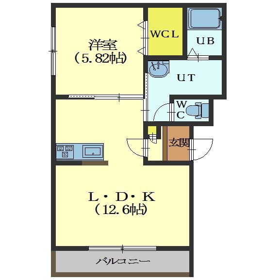 オールウェイズ(1LDK/4階)の間取り写真