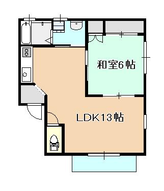 ラ・ファミーユ(1LDK/1階)の間取り写真