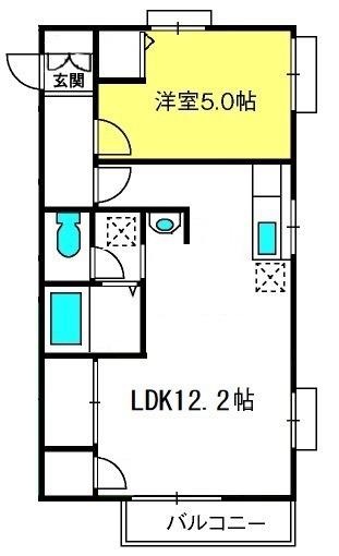 メゾン栄(1LDK/2階)の間取り写真