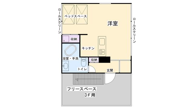 GARDEN FLATS(ワンルーム/3階)の間取り写真