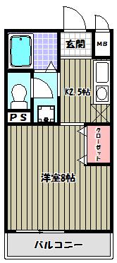 カーサ寺池(1K/3階)の間取り写真