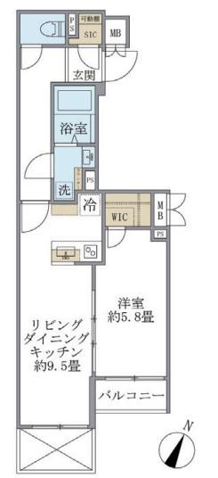 ビューテラス茗荷谷(1LDK/1階)の間取り写真