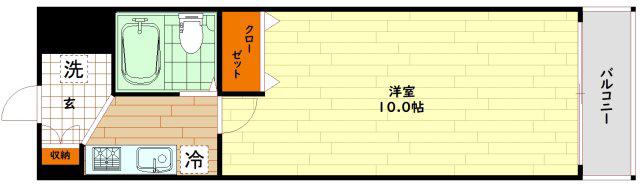 ドムス高倉(1K/2階)の間取り写真
