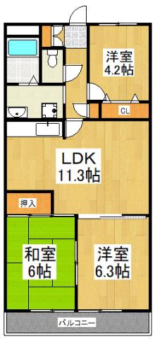 アスティーロイヤル(3LDK/5階)の間取り写真