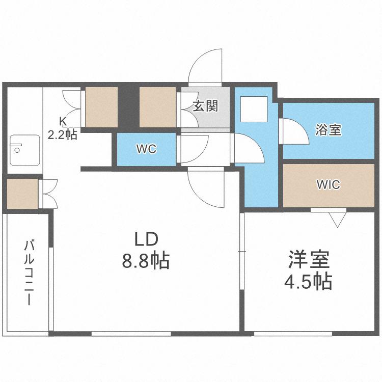 PATIO東区役所前(1LDK/4階)の間取り写真