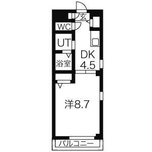 ESPOIR2(1DK/3階)の間取り写真