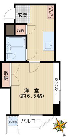 アルテ大野(1K/3階)の間取り写真