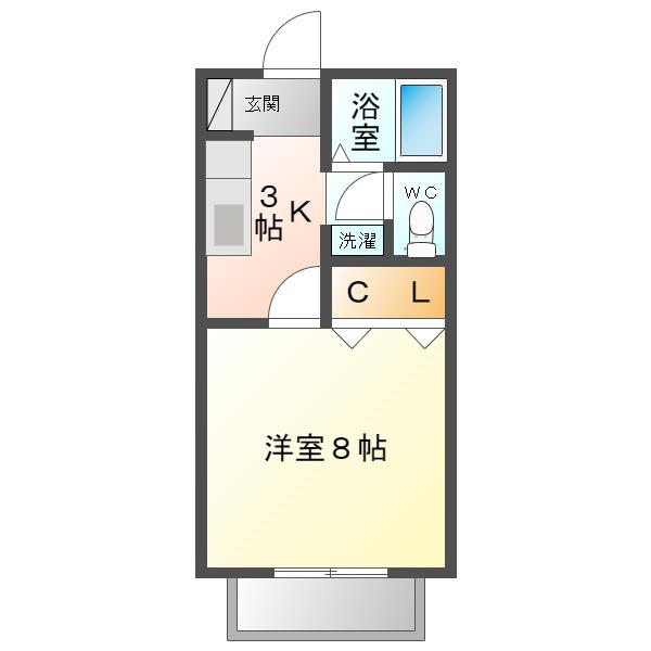 サン・FRIENDS雅(1K/2階)の間取り写真