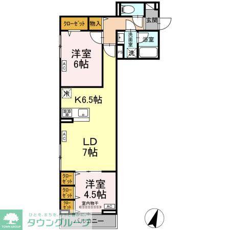 セレスティア中央 II(2LDK/3階)の間取り写真