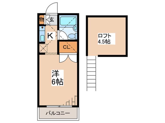 クレスト(1K/3階)の間取り写真