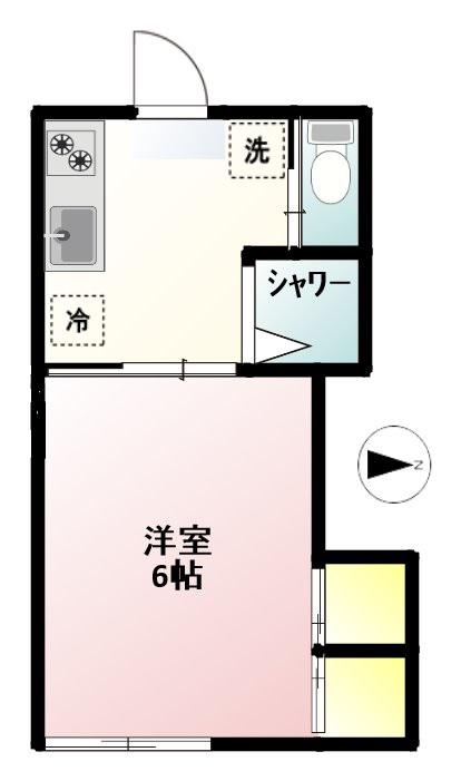 ハイムセゾン(1K/1階)の間取り写真