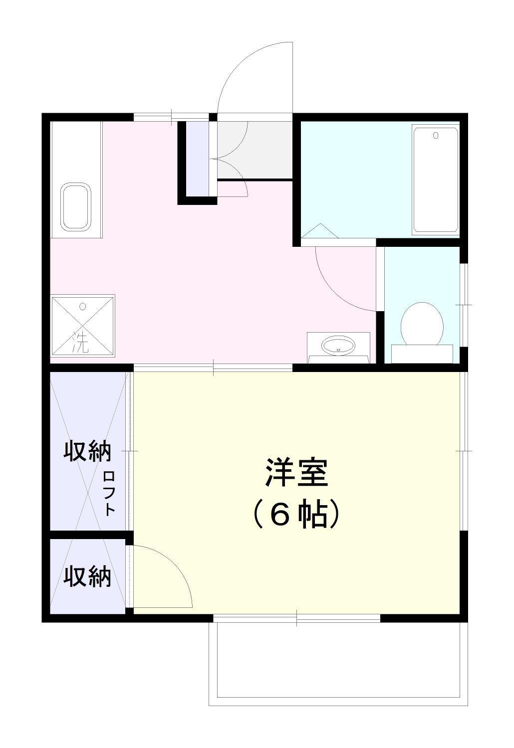 芝山グリーンハイツ(1K/1階)の間取り写真