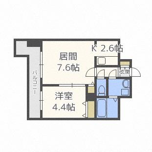 レジディア札幌駅前(1LDK/4階)の間取り写真