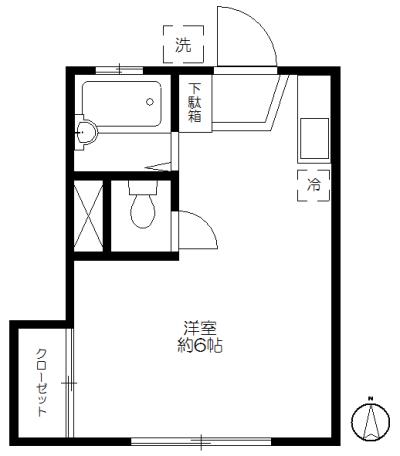 アパートメント和光(ワンルーム/2階)の間取り写真