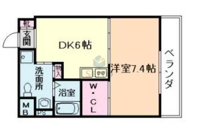 アエラス(1DK/5階)の間取り写真